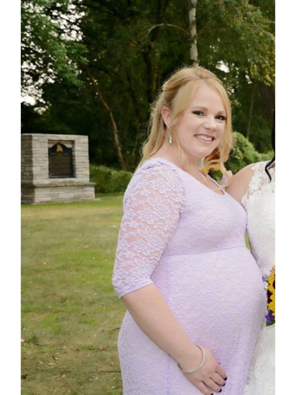 Maternity Lilac Lace Maxi Dress, Size XL - Picture 4 of 5
